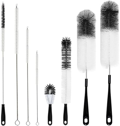 8 Piezas Botella de Limpieza Cepillos, Cepillo Multifuncional De Mango Largo, Adecuado para Botella de Cerveza, Vino, Hongo de té Negro, Agua, y Leche