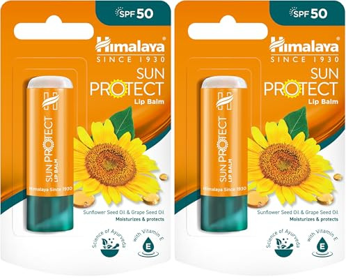 Himalaya Sun Protect Lip balm with SPF 50 and Protection Against UVA Rays, Protects Your Lips from Sun Damage, 4,5g (Pack of 2)