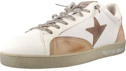 CETTI - Zapato Deportivo Casual,Sneakers Cordon elástico,Plantilla Extraible,Suela de Goma,de Piel,Estrella para: Hombre