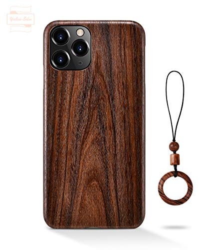 Yidai-Silu Coque iPhone XS Max Etui en Bois 【Œuvre d'art, Ultra-Fine 0,8mm】 Housse Case en Fibre d’Aramide de Protection Coque Antichoc pour iPhone XS Max 6,5” - Bois Noir
