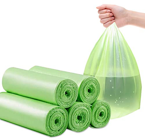 HENGBIRD 100 sacchi per la spazzatura biologici, per carichi pesanti, resistenti agli strappi, 50 x 60 cm, 5 rotoli, colore antracite, sacchetti per rifiuti alimentari, 100% compostabili,