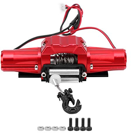EVTSCAN Ensemble de treuil RC, treuil en Alliage d'aluminium avec Double Moteur Universel pour Voiture RC SCX10/TRX4 1/10 81x27mm