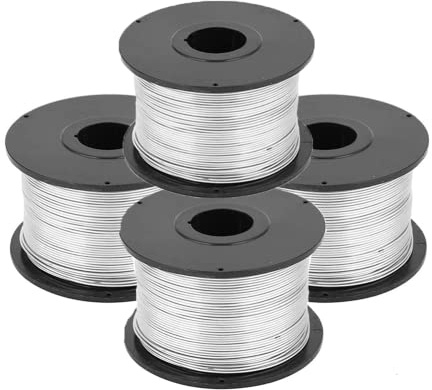 4 Stück Stahl Rebar Tie Wire, 110m x 0,8 mm Stahlbewehrungsdrahtrollen Rebar Bindedraht für Automatische Bewehrungsbindemaschine