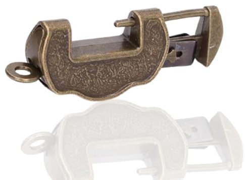 Agatige Serratura per Scatola Vecchia, Serratura per Porta dell'Armadio in Ottone Anticata Cinese Vintage con Chiave Lucchetto retrò per portagioie