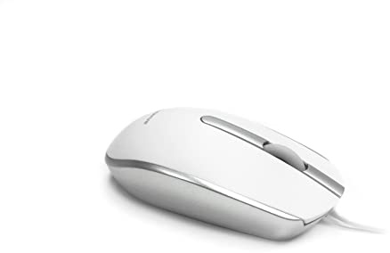 Accuratus M100 Mac USB Type C - Souris d'ordinateur Ambidextre Argenté/blanc avec Étui Tactile et Connexion USB-C « Plug and Play »