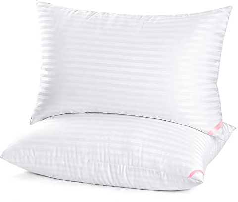 EIUE Hotel Collection Bed Pillows for Sleeping 2 Pack Standard Size，Pillows for Side and Back Sleepers,Super Soft Down Alternative Microfiber Filled Pillows,20 x 26 Inches