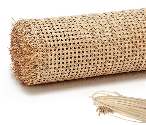 NLUMEC Rouleau de Cannage Rotin Naturel pour Meubles Chaise, 40cm de Large | Sangle de Canne, pré-tissée Tissu Toile à Ouverte pour Armoire Plafond(100x300cm)