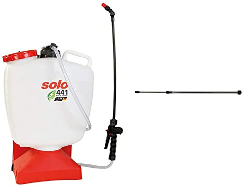 Solo 441 Akku Rückenspritze - Drucksprüher Made in Germany & Teleskop Spritzrohr aus Carbon 120-230 cm Länge