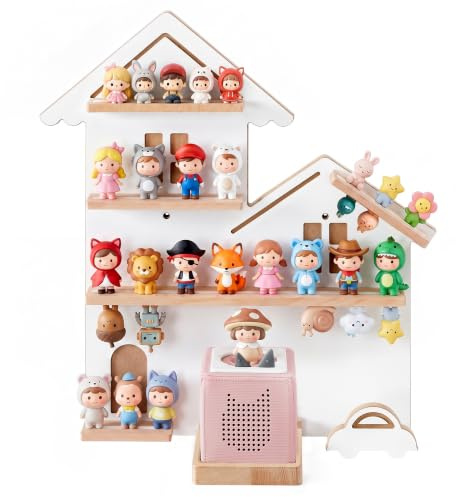 SONGMICS Regal für Toniebox, Wandregal für 35 Figuren, Kinderregal | Einfache Montage, Kinderzimmer, Wohnzimmer, ISLAND Kollektion GKR801W10