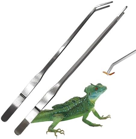 Gebogene Aquarium-Pinzette, lange Pinzette zum Basteln, 27 cm, Edelstahl, gerade, Reptilien-Futterpinzette, multifunktionales Landschaftsbau-Werkzeug