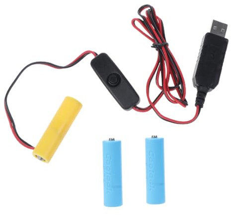 MHADBKH Câble d'alimentation USB vers pour pile AA avec 3 piles AA LR6 AM3 1,5 V pour LED