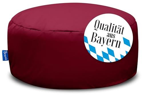 Bruni Pouf Pouf M in Bordeaux, pouf rotondo, per interni ed esterni, ideale come poggiapiedi, per yoga, meditazione, prodotto in Germania