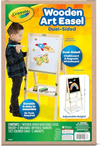 Crayola, Doppelseitige Holztafel, doppelseitig, schwarz und weiß | Magnetisch, für Kreide und Marker, für Kinder ab 3 Jahren