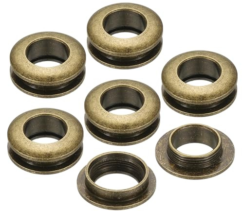 PATIKIL Ojales de Latón Macizo de 10 mm (2/5 Pulgada), 6 Piezas Arandelas de Superficie Arqueada con Arandela para Zapatos Ropa Artesanías Bolsa Artesanía en Cuero, Bronce