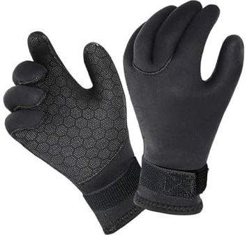 Tauchhandschuhe 5MM 3MM Männer Neoprenanzug Winter Handschuhe Scuba Schnorcheln Paddeln Surfen Kajakfahren Kanufahren Speerfischen Fäustlinge Tauchausrüstung Neoprenhandschuhe(5MM with Logo,XL)