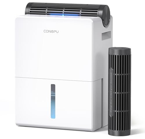 CONOPU Deumidificatore, Deumidificatore Casa 20 m², 2700ml, 2 Scatole di Deumidificazione Riutilizzabili, Modalità Sonno 30db, Sbrinamento Auto, Spegnimento Auto 24h
