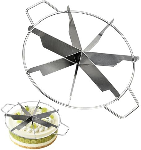 Tagliatorta - Taglierina per torte in acciaio inossidabile, tagliatorte, tagliatorte rotonde, strumento per tagliare con manici laterali per una divisione precisa e uniforme