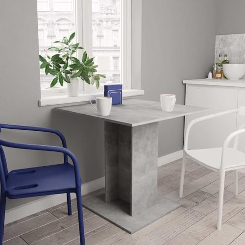 OHOOWOO Esstisch Betongrau 80x80x75 cm Holzwerkstoff,Minimalistischer Esstisch aus Betonoptik Modern und Funktionell für jeden Essbereich Wohnzimmer Esstische