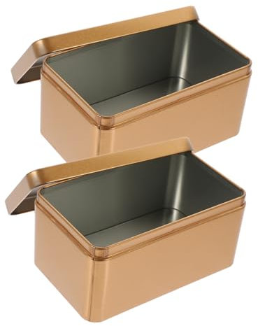 GALPADA 2pcs Rectangular Tea Storage Container with Lids Elegant Tea Bag Holder Smooth Finish Design Home Office