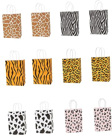 Holibanna 12piezas Bolsas De Obsequio Estampado Animal Bolsa De Obsequio Para Dulces Diseño De Zebra y Para De Fiesta
