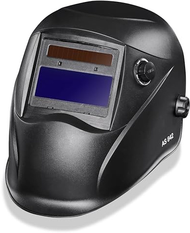 CFH Automatik-Schweißhelm AS 842 - Automatische Abdunklung mit 2 Lichtsensoren, Low-Battery-Anzeige, Sichtfeld 96 x 39 mm, UV/IR-Schutz DIN 16, für MMA, MIG, MAG, TIG, FLUX und Schleifen