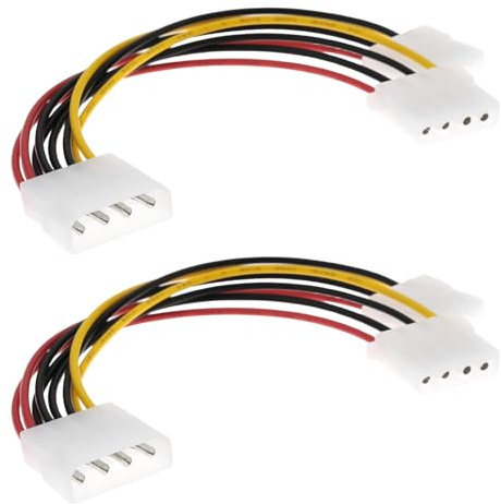 be in your mind 4pcs Câbles d'alimentation ATX pour Ordinateur Lecteur 5,25 Pouces Répartiteur en Y Rallonge d'alimentation IDE 4 Broches 1 à 2