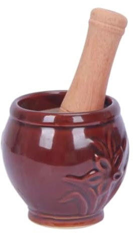 pestello e mortaio, Set di mortaio e pestello in ceramica for aglio - Macina spezie vecchio stile for erbe e aglio