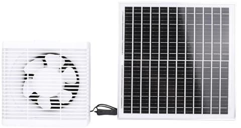 Qcwwy Solar Panel Fan Kit Solar Panel Fan Kit 20W 6in Exhaust Powered Vent Exhaust Ventilation for Kitchen Bathroom Greenhouses Sheds Pet Houses Gardening