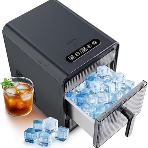 Comptoir de Machine À Machine À Glace Top pour Comptoir D'autonomie de Glace, 12 Pcs / 10 Minutes, Réservoir D'eau de 1,5 L, Machine À Glace Portable pour la Maison, Cuisine, Bureau black