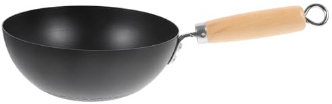 Angoily Wok Japonais Mini Sans Revêtement Antiadhésif Poêle Polyvalente pour Gaz et Cuisinière Poêle à Frire Compacte pour Personne Résistante et Facile à Nettoyer