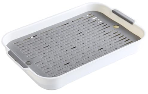 Kaninchentoilette, zweilagig, PP, Hasentoilette, rechteckig, für Kaninchen, mit Griff, geräumig, glatt, 35, 6 x 25, 4 x 5, 1 cm, für kleine Tiere