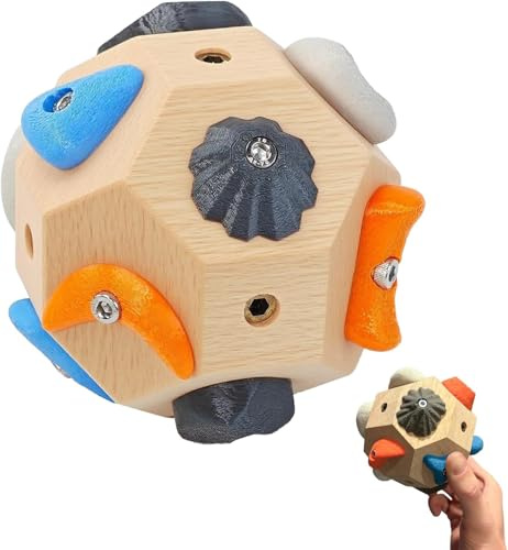 Bukbas Boulder Rock Climbing Block for Climbers, Handcrafted 3D Finger Strength Training Climbing Ball, Bouldering Gifts for Rock Climbers Men Women(Includes Instructions&Gameplay Rules)