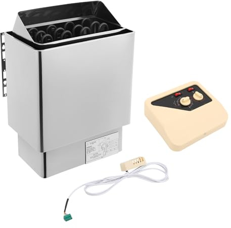 ROGONPDK Poêle de sauna électrique, montage mural, 6000 W, 0 à 120 °C, chauffage portable, avec contrôleur externe, pour saunas privés et salles de sport