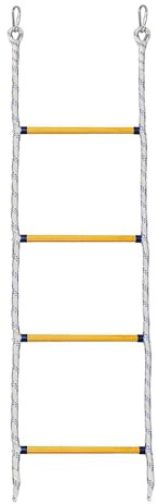 Ropes Ladder for Adults – Climbing Ropee Ladder, Reinforced Wooden Steps, Strong Braideed Roppe Construction Hook Design | Reliable Support for Fire Escape, Bunk Bed Access and Outdoor Adventures