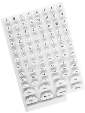 Tangentbordsskydd klistermärken set, silikon stötdämpande knappsats, enkel applikation och borttagning, kompatibel med stationära tangentbord, bubbelklistermärken