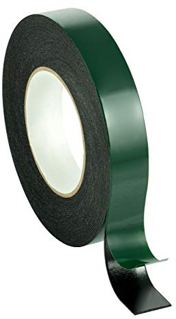 POPPSTAR 1x Nastro biadesivo in schiuma, nastro adesivo per il montaggio (10m x 25mm x 1mm), nero