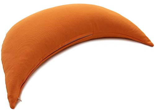 GIRAFFENLAND Halbmond mit Bio-Hirseschalen Köper orange - Bio-Hirsekissen | mit zusätzlichem Bio-Inlett