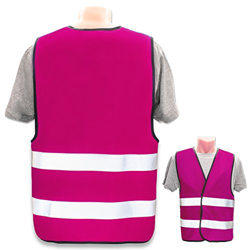 Warnweste selbst gestalten mit eigenem Aufdruck * Bedruckt mit Name Text Bild Logo Firma, Farbe & Größe:Pink/Größe S, Position & Druckart:Ohne Druck (nur Weste)