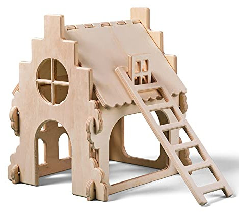 Lovelties Pakhuis - Casetta in legno per bambini da 3 a 6 anni, realizzata in legno di betulla FSC da 9 mm, facile da smontare