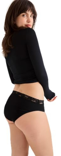 SELENACARE Perioden Unterwäsche Floral Classic - Menstruationsunterwäsche für Damen, waschbare & antibakterielle Panty, 100% vegan, 25ml Absorption