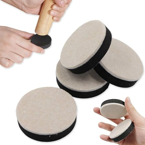 Lankai 4 Stück Möbelerhöhung Filzgleiter Selbstklebend Rund 5cm Möbel Füße | Möbel Erhöher aus Filz & EVA, 5cm Durchmesser, 1,5cm Höhe, Schützt Böden, Reduziert Geräusche, für Stühle Sofas Betten