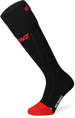 Lenz Heat Sock 6.1 Toe Cap Compression Uppvärmda strumpor, schwarz/rot, 35-38