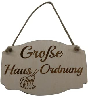 Türschild Große Hausordnung Vintage Holz Sperrholz Holzschild Shabby Deko Hanfseil