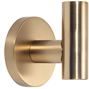 TUNNY 3 Pack Round Bathroom Towel Hooks - Champagne Gold Robe & Coat Hooks for Bathroom & Bedroom