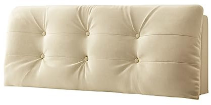 ZZYK Nachttischkissen Bettrückenlehne Doppelkopfteilkissen,Wandkissen Kissenbrett Getufteter Knopf Tagesbett Schlafzimmer Kopfteil Mit Abnehmbarem Bezug,Beige,Paste 79/King