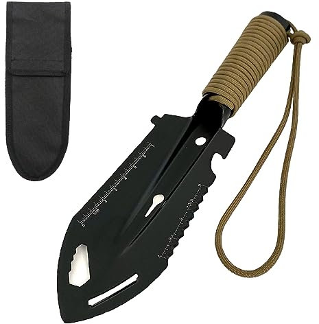 Ncheli Pala da campeggio 9 en 1 Mini Badile,Paletta giardinaggio Multifunzionale per trowel archeologia piantare, spiaggia, escursionismo, all'aperto, pesca, emergenza auto