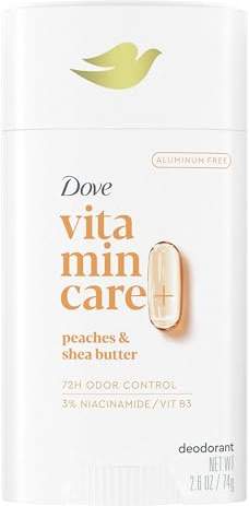 Dove Vitamincare+ Aluminium Free Deodorant, Peach and Shea Stick for 72 Hours, Odour Protection, Breathable Deodorant for Women, 2.4 Ounce