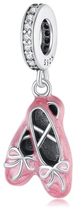 BEEUVIP Pink flats Shoe Dangle Charm per bracciali, ciondoli in argento 925, perline per collane, per la festa della mamma, compleanno, regalo di Natale