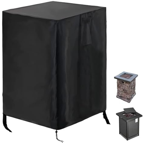 Neroyaner Housse de Foyer carrée de 53, 3 x 53, 3 x 88, 9 cm, imperméable, Protection UV, avec Cordon Serrage et Boucles, Accessoires pour brasero ventilé