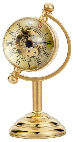Tiong Montre de poche mécanique en forme de boule dorée pour homme, montre de poche mécanique en forme de boule transparente avec cadran numérique romain, Mpw163-uk, Classique